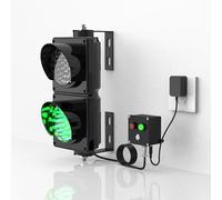 XKEDNMF Luce di Stop a LED a 2 luci, Rosso/Verde, Controllo a Pulsante, Lente da 4 Pollici di Diametro, Luce di Stop e Via, Adatta for incroci, fabbriche, scuole, caselli autostradali
