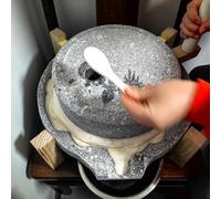 XKEDNMF Macinazione a Pietra Fatta a Mano, macina Cereali in Pietra Blu a Umido e Secco, Mulino Manuale in Pietra di Granito Naturale, Mulino for Cereali in Pietra(30cm/11.8in)
