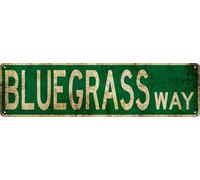 XKKLJH Bluegrass Way Decor Wall Man Cave Bar Street Rustico Vintage Retro Targa in Metallo Divertente Targa in Metallo 10 x 40 cm Targa Vintage Artigianato Miglior Regalo Proverbio Metallo Tin Sign