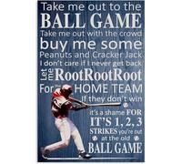 XKKLJH Targa in metallo vintage divertente con scritta "Take Me Out to The Ball Game" di baseball, targa retrò per casa, ufficio, grotta, garage, bar, caffetteria, club, decorazione artistica da
