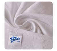 xkko - Pannolini muslin, 80 x 80 cm, in cotone biologico, set da 5, colore: Bianco