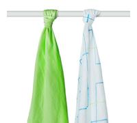 XKKO - Set di 2 asciugamani BMB, Multicolore (Cyan/Lime), 90 x 100 cm