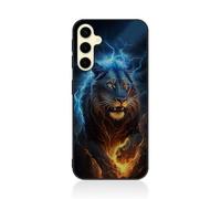 Xkladz Cover per Samsung Galaxy A15 Protettiva Custodia Morbida e Sottile con Motivo di Animali per Donne Ragazze Ragazzi Uomini Protezione Antiurto Silicone TPU Case for Samsung A15, Leone Ardente