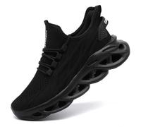 XKOWUO Scarpe da ginnastica da uomo e da donna, con suola spessa, leggere, traspiranti, comode, per il tempo libero, per la città, le escursioni, l'allenamento, Nero , 43 EU