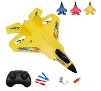 XKrmp 2.4GHz 2CH RC Glider: Outdoor Rc Glider for Grass, Crash Proof Plane, Auto-Balance Gyro & Simple Controls - Easy to Fly for Beginners (Yellow)