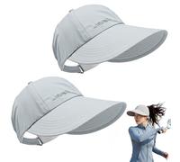 XKrmp 2-Pack UPF 50+ Sun Protection Baseball Hat, Ponytail Friendly Open-Top Visor, UV Wide Brim Quick-Dry cap for Men Women (I)