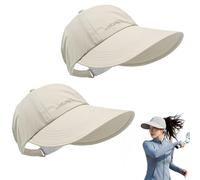 XKrmp 2-Pack UPF 50+ Sun Protection Baseball Hat, Ponytail Friendly Open-Top Visor, UV Wide Brim Quick-Dry cap for Men Women (H)