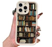 XKrmp Cartoon Bookshelf Pattern TPU Phone Case | Shockproof Soft Silicone Protective Cover with Anti-Slip Grip & Cartoon Bookcase Design for iPhone Series (#3,For Iphone 14 plus)