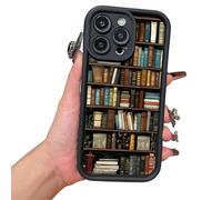XKrmp Cartoon Bookshelf Pattern TPU Phone Case | Shockproof Soft Silicone Protective Cover with Anti-Slip Grip & Cartoon Bookcase Design for iPhone Series (#2,For Iphone 14 plus)