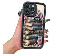 XKrmp Cartoon Bookshelf Pattern TPU Phone Case | Shockproof Soft Silicone Protective Cover with Anti-Slip Grip & Cartoon Bookcase Design for iPhone Series (#1,For Iphone 15 plus)