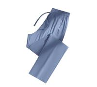XKrmp Comfortable Pants for Women Casual, Ultra Stretch Ice Silk Pull-On Ageless Travel Pants with Pockets (Haze Blue-Straight,S)