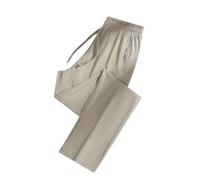 XKrmp Comfortable Pants for Women Casual, Ultra Stretch Ice Silk Pull-On Ageless Travel Pants with Pockets (Khaki-Straight,S)
