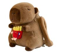 XKrmp Cute Capybara Plush Backpack, Soft Stuffed Animal Capybara Crossbody Bag, Kawaii Cartoon Plushie Shoulder Bag Gifts for Girls Kids Women Birthday (A)