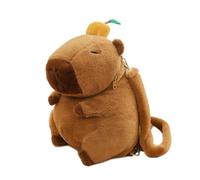 XKrmp Cute Capybara Plush Backpack, Soft Stuffed Animal Capybara Crossbody Bag, Kawaii Cartoon Plushie Shoulder Bag Gifts for Girls Kids Women Birthday (E)