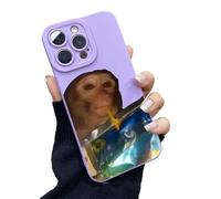 XKrmp Funny Monkey Drinking Capri Sun Phone Case - Funny Gift for iPhone Cover, Shockproof TPU Cover for iPhone 16/15/14/13/12/11 ProMax (#4,For IPHONE 12 MINI)