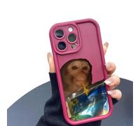 XKrmp Funny Monkey Drinking Capri Sun Phone Case - Funny Gift for iPhone Cover, Shockproof TPU Cover for iPhone 16/15/14/13/12/11 ProMax (#9,For IPHONE 12 PRO MAX)