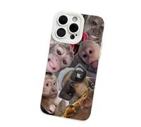 XKrmp Funny Monkey Phone Case, Slim Shockproof TPU Cover for iPhone 11-17 Pro Max, Anti-Fade Quirky Sipping Meme (C,For IPHONE 14)