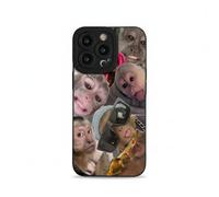 XKrmp Funny Monkey Phone Case, Slim Shockproof TPU Cover for iPhone 11-17 Pro Max, Anti-Fade Quirky Sipping Meme (A,For IPHONE 12 MINI)