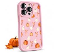 XKrmp Halloween Ghost Pumpkin Bow Phone Case for iPhone 11-18 Models (Light Pink,For IPHONE 11)