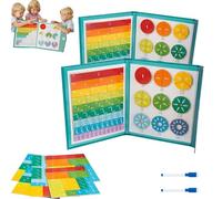 XKrmp Magnetic Fraction Demonstration Book & Magnetic Fraction Tiles Set - 102 PCS STEM Math Master Set for Learning Fractions, And Adding And Subtracting for Ages 3-7 Kids (2Pcs)