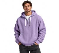 XKrmp Men's Quarter Zip Waffle Knit Hoodie, Loose Fit Pullover with Pockets | Breathable Textured Fabric • Long Sleeve Sweatshirt • Neutral Color Options