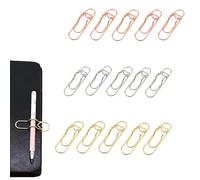 XKrmp Metal Pen Holder for Notebook 30 Pcs - Heart Paper Pen Clips in 3 Colors, Portable Pencil Clips for Clipboard, Travelers Notebook, Journal & Desk Organization (15Pcs)