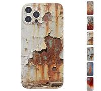 XKrmp Rusty Phone Case, Vintage Rust Look Industrial Iron Phone Case - Shockproof TPU Cover with Glossy Finish, for iPhone 16/15/14/13/12/11 Pro Max (#1,for Iphone 13)