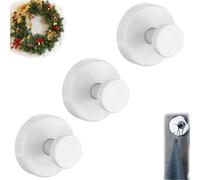 XKrmp Suction Cup Hooks for Door Wreaths, Removable Towel Hooks Hanging 15 Lbs, for Bathrooms, Adhesive-Free Solution for Kitchen, Bedroom, and Glass Surfaces (#3,3Pcs)