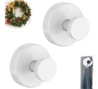 XKrmp Suction Cup Hooks for Door Wreaths, Removable Towel Hooks Hanging 15 Lbs, for Bathrooms, Adhesive-Free Solution for Kitchen, Bedroom, and Glass Surfaces (#3,2Pcs)