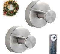 XKrmp Suction Cup Hooks for Door Wreaths, Removable Towel Hooks Hanging 15 Lbs, for Bathrooms, Adhesive-Free Solution for Kitchen, Bedroom, and Glass Surfaces (#4,2Pcs)