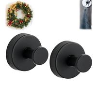 XKrmp Suction Cup Hooks for Door Wreaths, Removable Towel Hooks Hanging 15 Lbs, for Bathrooms, Adhesive-Free Solution for Kitchen, Bedroom, and Glass Surfaces (#1,2Pcs)