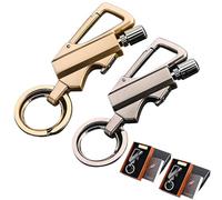 XKrmp Survival Keychain Lighter & Bottle Opener-Waterproof Flint Fire Starter, Reusable Permanent Match for Camping, Hiking, Gifts (MIXED2)