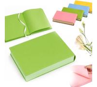 XKrmp Thickened Color Brick Notebook A5-720 Pages Hardcover Journal for No Bleed Writing - Soft PU Leather Diary Planner with Ribbon Bookmark & Pen Holder for School Office, 80GSM (GREEN)