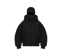 XKrmp Unisex Style Balaclava Hoodie, Fleece-Lined Hooded Sweatshirt , Zip Up Hoodie with Mask for Hip-Hop Fashion (A,M)