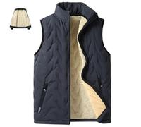 XKrmp Unisex Winter Warm Casual Sleeveless Quilted Vest with Fleece Lining, Fall Winter Warm Sleeveless Zip Up Coat with Pockets (Gray,5XL)