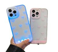 XKrmp Vibrant LED Bowknot Phone Case for iPhone Series - Glows on Calls, Slim Clear Protective Cover, Coquette Style for Women (Pink,For IPHONE 14 PRO)