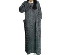 XKrmp Winter Coral Velvet Home Clothes for Women, Soft Warm Fleece Pajama Set with Long Sleeves for Cozy Home Nights (Gray,S)