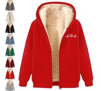 XKrmp Women's Fleece Jacket Sherpa Lined Full Zip Hoodie Winter Coat Warm Plush Pullover with Pockets, Warm Plush Coat (#6,L)