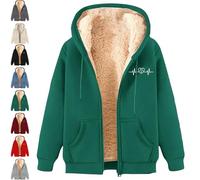 XKrmp Women's Fleece Jacket Sherpa Lined Full Zip Hoodie Winter Coat Warm Plush Pullover with Pockets, Warm Plush Coat (#4,M)