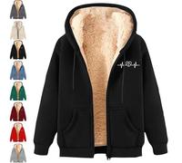 XKrmp Women's Fleece Jacket Sherpa Lined Full Zip Hoodie Winter Coat Warm Plush Pullover with Pockets, Warm Plush Coat (#1,XXL)