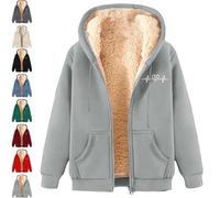 XKrmp Women's Fleece Jacket Sherpa Lined Full Zip Hoodie Winter Coat Warm Plush Pullover with Pockets, Warm Plush Coat (#7,M)