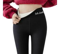 XKrmp Women's Soft Clouds Fleece Lined Leggings - High Waist Thermal Winter Pants with Tummy Control for Casual, Cold Weather (Black,M)