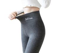 XKrmp Women's Soft Clouds Fleece Lined Leggings - High Waist Thermal Winter Pants with Tummy Control for Casual, Cold Weather (Dark Gray,M)