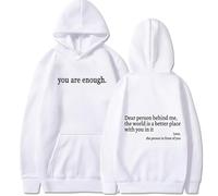 XKrmp You Are Enough Unisex Hoodie, The Hope Hoodie, Oversized Aesthetic Graphic Sweatshirt Pullover Top, for Everyday Comfort (#2,M)