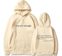 XKrmp You Are Enough Unisex Hoodie, The Hope Hoodie, Oversized Aesthetic Graphic Sweatshirt Pullover Top, for Everyday Comfort (#3,4XL)