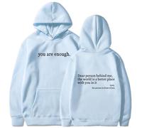 XKrmp You Are Enough Unisex Hoodie, The Hope Hoodie, Oversized Aesthetic Graphic Sweatshirt Pullover Top, for Everyday Comfort (#4,XXL)