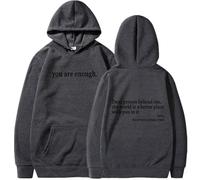 XKrmp You Are Enough Unisex Hoodie, The Hope Hoodie, Oversized Aesthetic Graphic Sweatshirt Pullover Top, for Everyday Comfort (#6,XL)