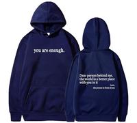 XKrmp You Are Enough Unisex Hoodie, The Hope Hoodie, Oversized Aesthetic Graphic Sweatshirt Pullover Top, for Everyday Comfort (#1,4XL)