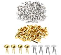 XKSOCT 200 PCS Clip in Metallo con Punta Rotonda,di Fissaggio in Carta Dorata Mini Fermi in Ottone Tondo per lavori artistici Fai da Te,Album,Scrapbooking,DIY Carta,progetti Fai da Te