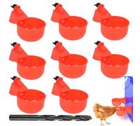 XKSOCT Abbeveratoio Per Galline,8 pezzi,automatico,DIY Kit Bevitori Automatici Ciotole,Adatto Per Pollame,Uccelli,Piccioni,Polli,Anatre
